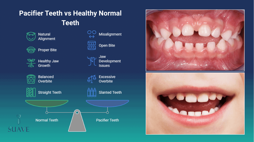 pacifier-teeth-vs-normal-teeth- Suave -clinic