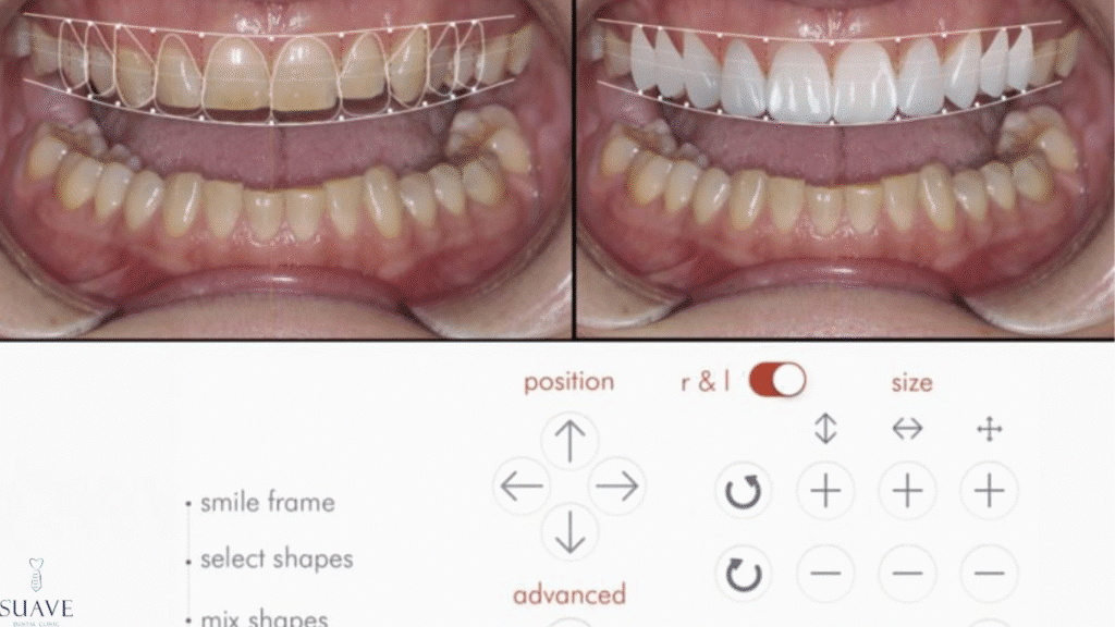 smile makeover with digital smile design software, for full anterior veneers