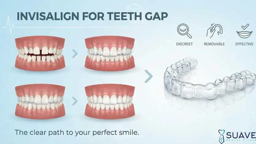 Invisalign for teeth gaps before and after