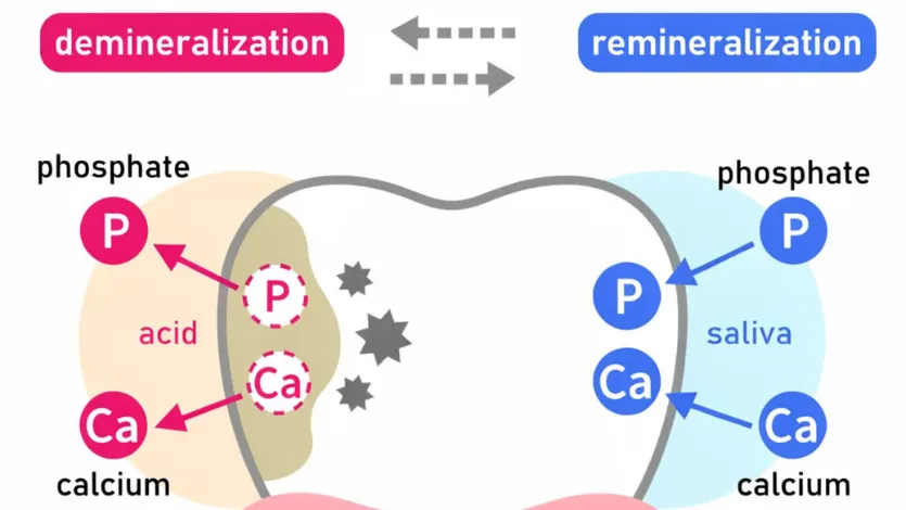 teeth remineralization and demineralization diagram